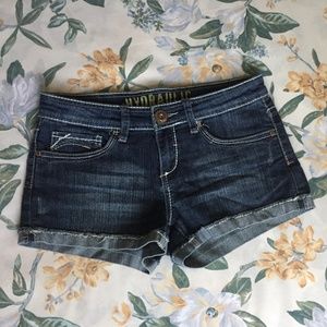 Dark Wash Hydraulic Jean Shorts